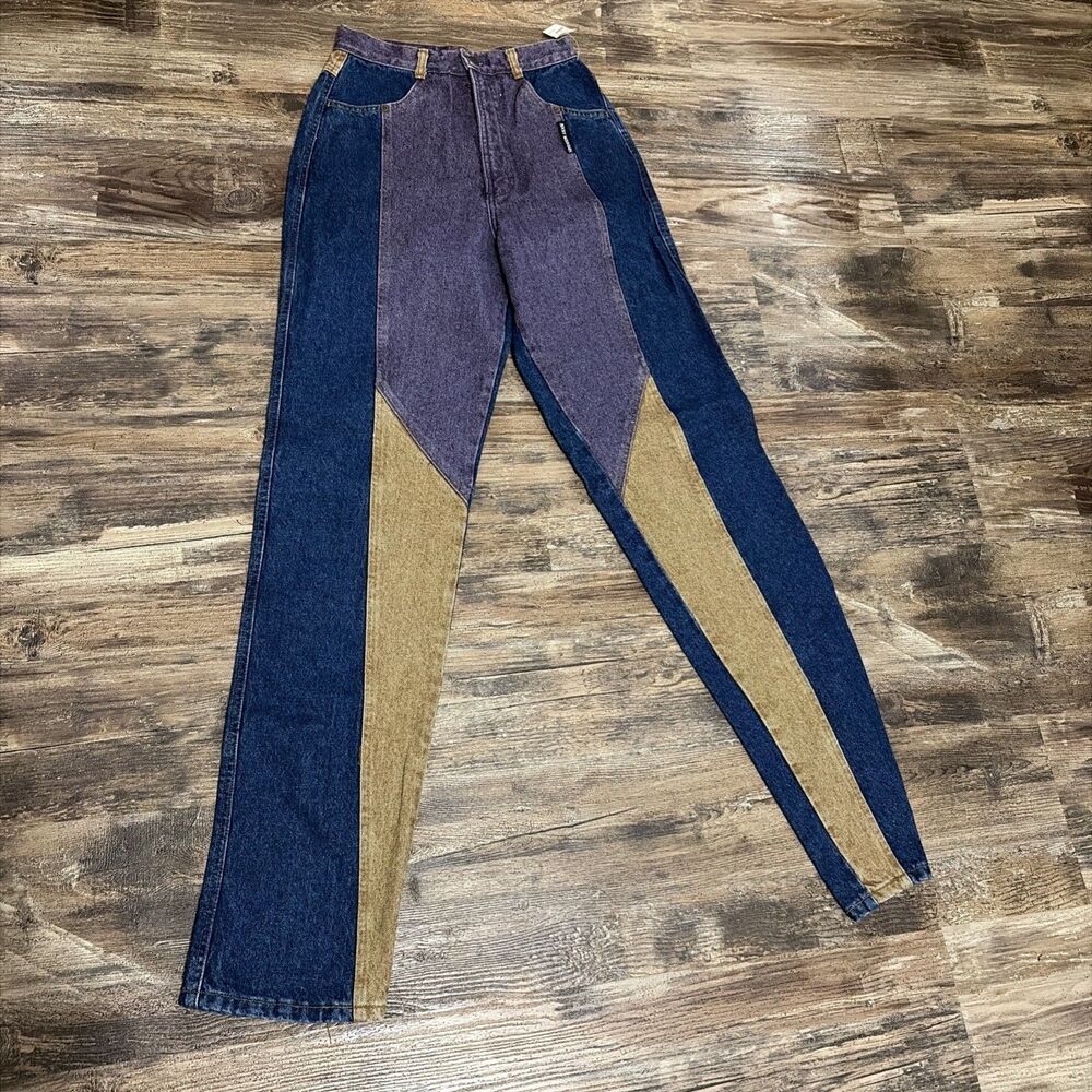 VINTAGE ROCKIES JEANS NWT Brown Purple no Pocket Size 29/9